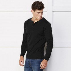 Plain Unisex Jersey long sleeve Henley Bella+Canvas 145 GSM